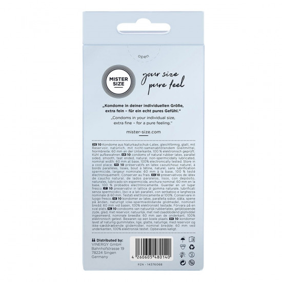 Mister Size Condooms 10 Stuks Maat 60