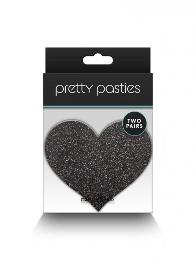 Pretty Pasties Glitter Hart Zwart/Goud