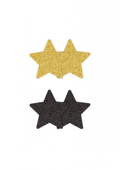 Pretty Pasties Glitter Ster Zwart/Goud