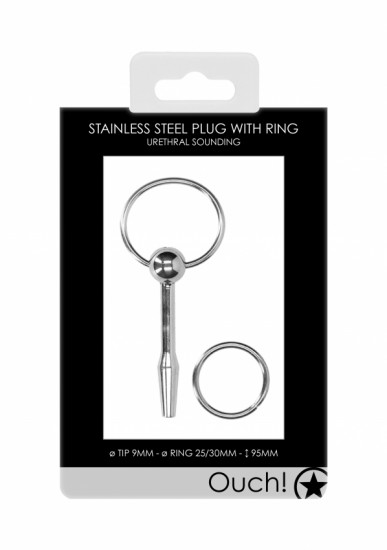 Ouch! Stainless Steel Plug With Ring