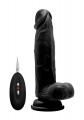 RealRock 8 Inch Vibrating Dildo with Balls Zwart