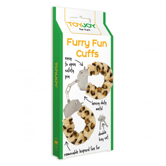Furry Fun Handboeien Luipaard print