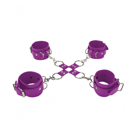 Leather Hand & Legcuffs Boeien Paars