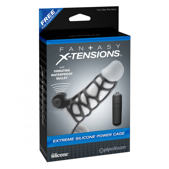 Fantasy X-tensions Extreme Silicone Power Cage Sleeve Zwart