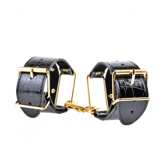 Leder Look Handboeien Zwart