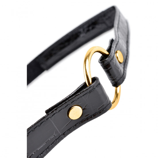 Fetish Gold Ball Gag Zwart