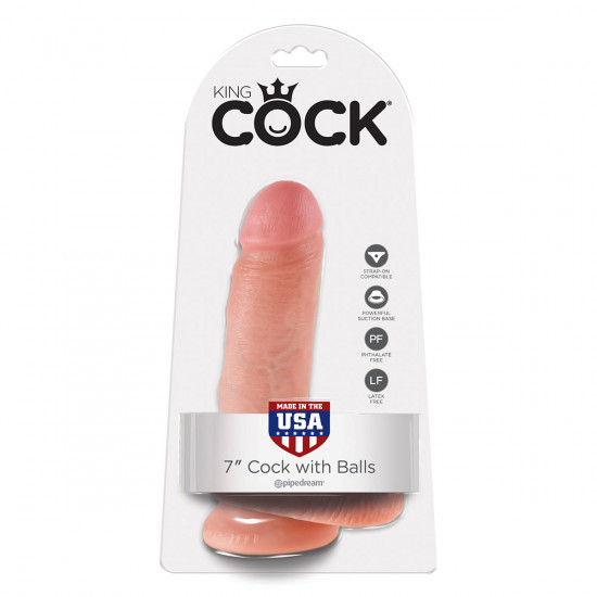 King Cock 7 Inch Cock with Balls Dildo Blank