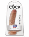 King Cock 8 Inch Cock with Balls Dildo Lichtbruin