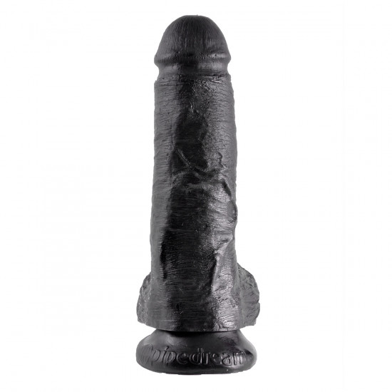 King Cock 8 Inch Cock with Balls Dildo Zwart