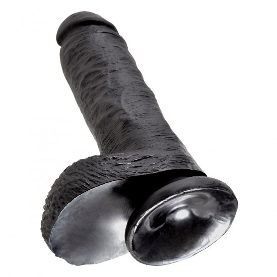 King Cock 8 Inch Cock with Balls Dildo Zwart