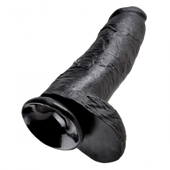 King Cock 12 Inch Cock with Balls Dildo Zwart