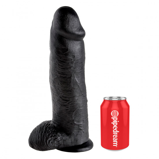 King Cock 12 Inch Cock with Balls Dildo Zwart