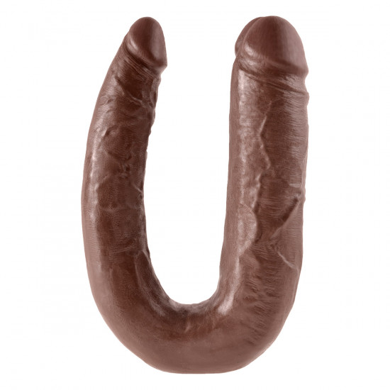 King Cock U-Shaped Large Double Trouble Dildo Bruin
