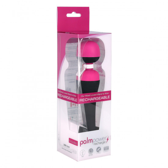 PalmPower Recharge Massage Vibrator Zwart/Roze