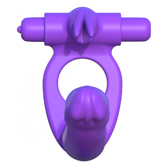 C-Ringz Silicone Double Penetrator rabbit Cockring paars
