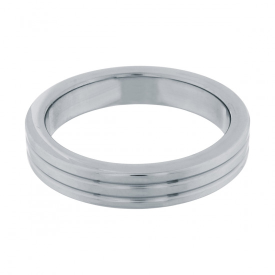 Steel Ribbed Cockring Zilver