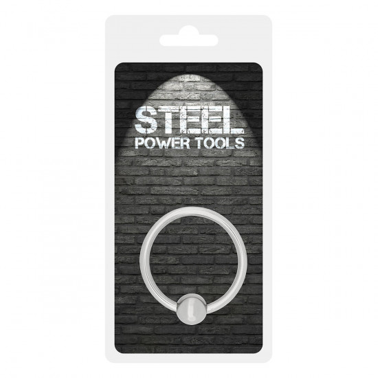 Steel Acorn Ring 28 MM Zilver