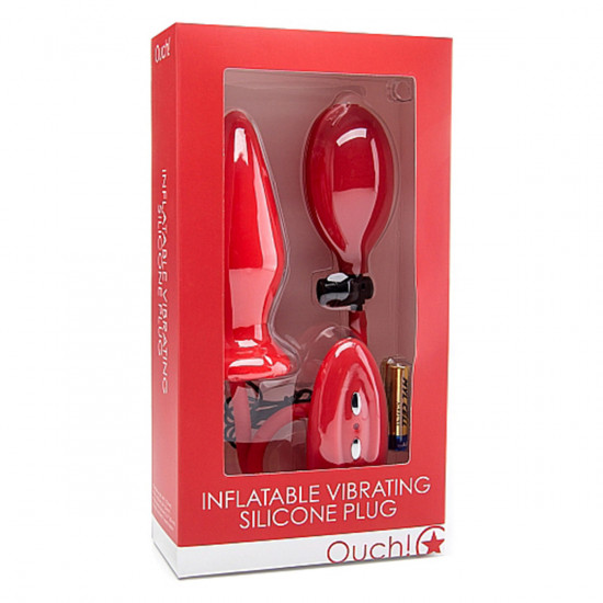Ouch! Inflatable Vibrating Silicone Vibrator Paars
