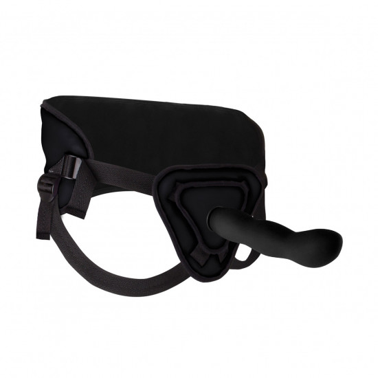 Ouch! Silicone Strap-On Set 10 Inch Zwart