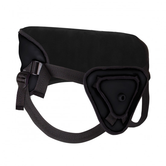 Ouch! Silicone Strap-On Set 10 Inch Zwart