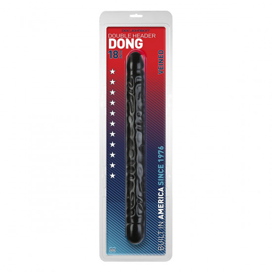 Doc Johnson Double Header Dong Veined 18 Inch Zwart