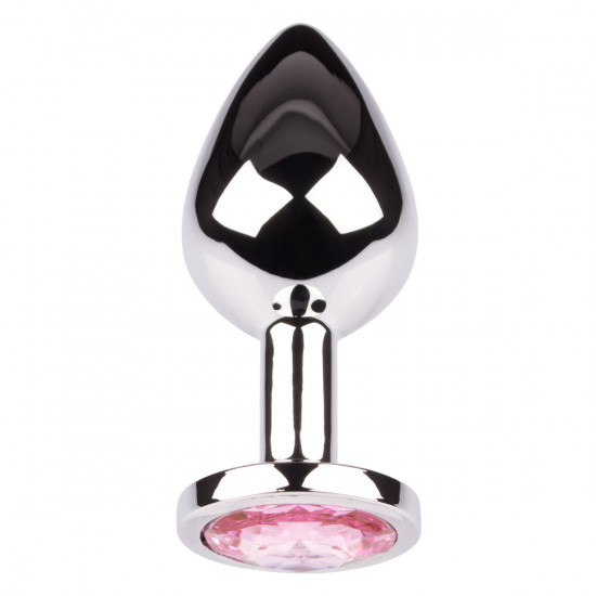 Plug It Strass Buttplug Medium Zilver/Roze