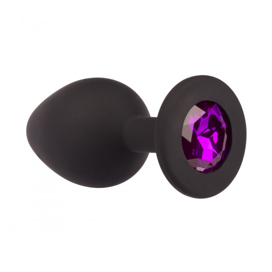 Plug It Strass Buttplug Medium Zwart/Paars