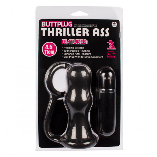 Thriller Ass Plug Vibrator Met Cockring Zwart