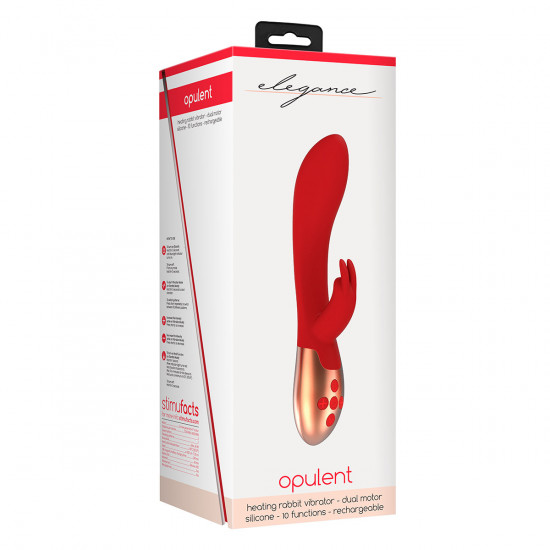 Elegance Opulent Heating Rabbit Vibrator Rood