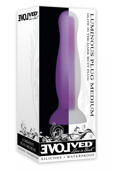 Evolved Luminous Glow In The Dark Buttplug Medium Paars