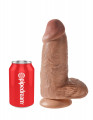 King Cock 9 Inch Chubby with Balls Dildo Lichtbruin