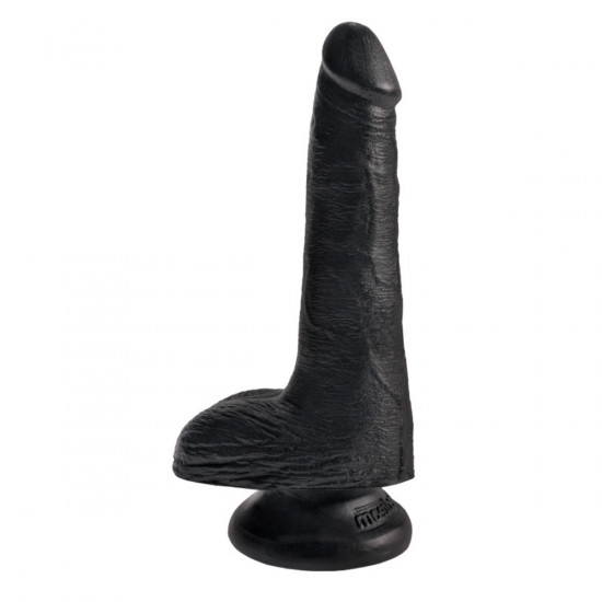 King Cock 6 Inch Cock with Balls Dildo Zwart