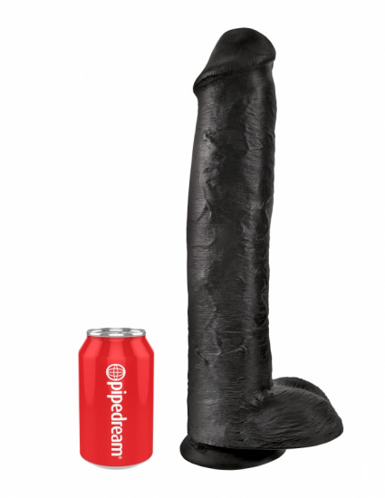 King Cock 15 Inch Cock with Balls Dildo Zwart