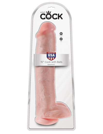 King Cock 15 Inch Cock with Balls Dildo Blank