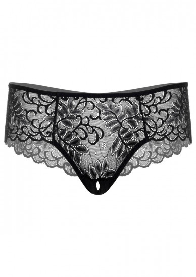 Daring Intimates Ella Crotchless Slip Zwart L/XL
