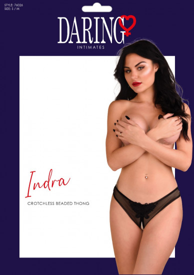 Daring Intimates Indra Crotchless Slip Zwart S/M