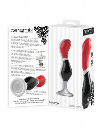 Ceramix No. 3 Keramische Dildo Rood/Zwart/Wit