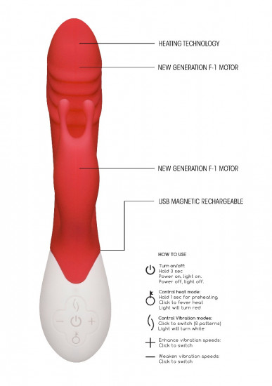 Ignite Verwarmende Rabbit Vibrator Rood