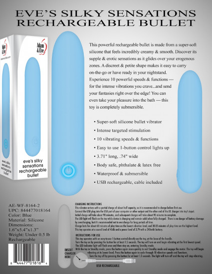 Adam & Eve Eve's Silky Sensations Bullet Blauw