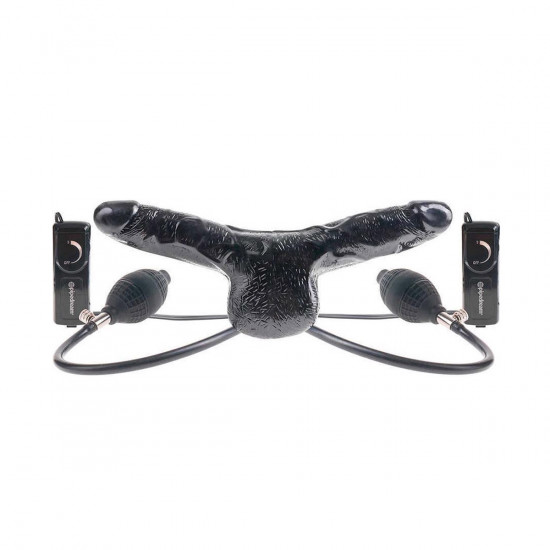 Fetish Fantasy Inflatable Vibrating Double Delight Dildo Zwart